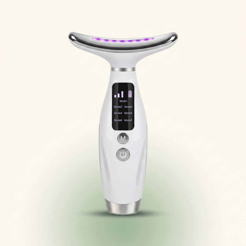 Masseur visage et cou Relaxialis — appareil de beauté avec LED et chaleur douce