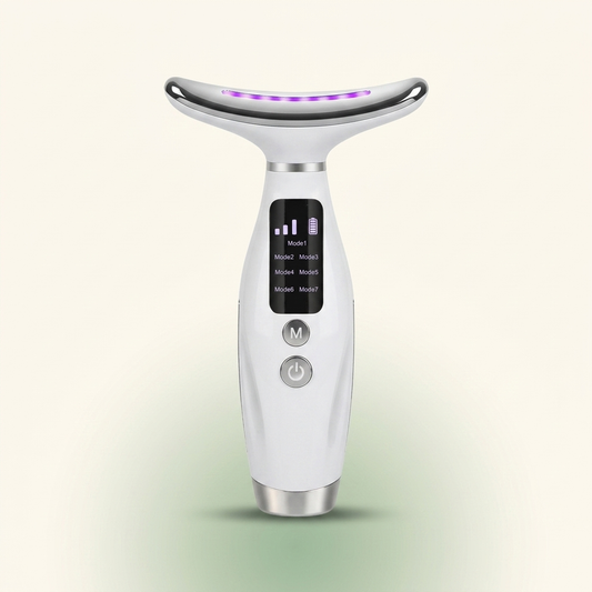 Masseur visage et cou Relaxialis — appareil de beauté avec LED et chaleur douce