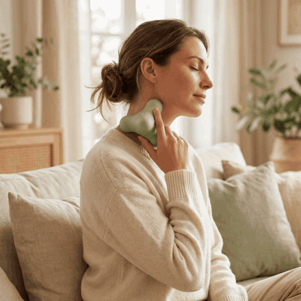 Démonstration de la boule de massage Relaxialis sur la nuque